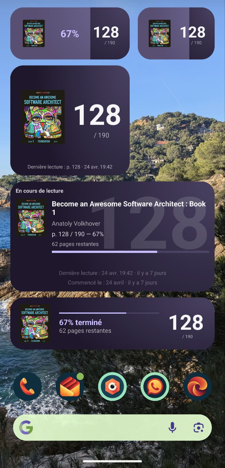 Books Tracker statistics screen with reading charts